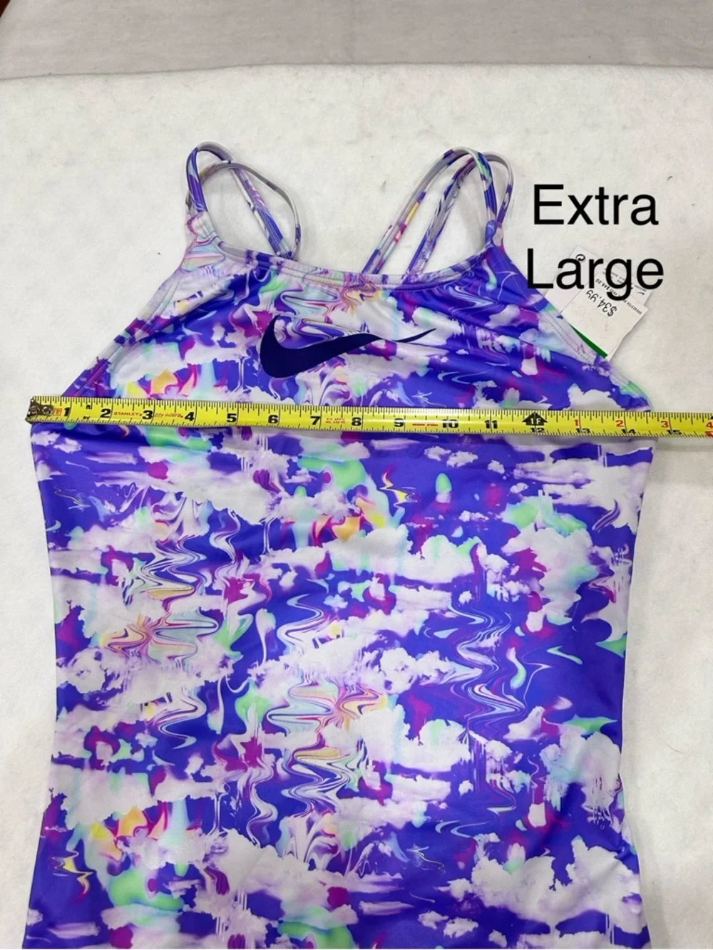 Nike Girls Purple & White Marble One-Piece Swim Suit